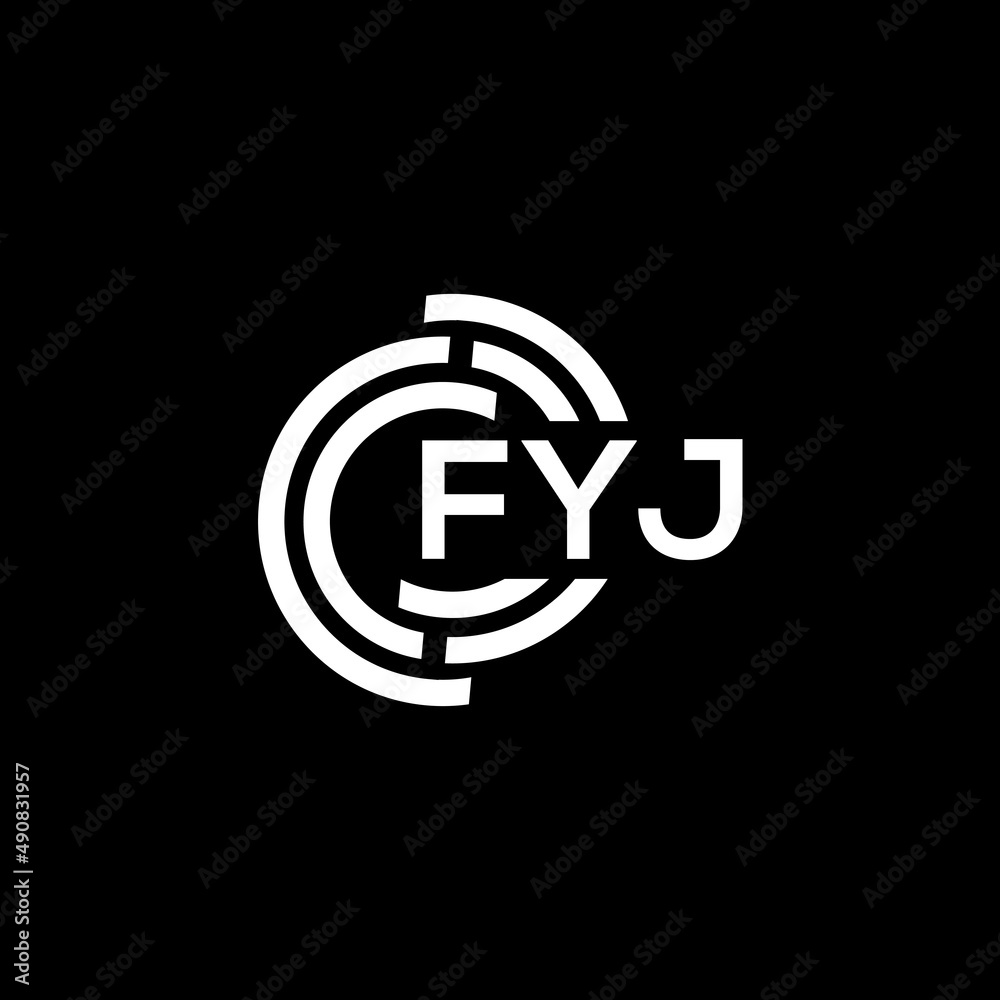 FYJ letter logo design on black background. FYJ creative initials letter logo concept. FYJ letter design.