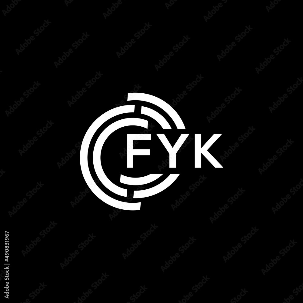 FYK letter logo design on black background. FYK creative initials letter logo concept. FYK letter design. FYK letter logo design on black background. FYK creative initials letter logo concept. FYK letter design.