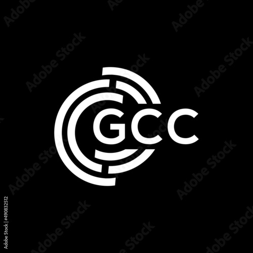 GCC letter logo design on black background. GCC creative initials letter logo concept. GCC letter design. photo