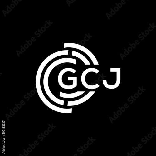 GCJ letter logo design on black background. GCJ creative initials letter logo concept. GCJ letter design.