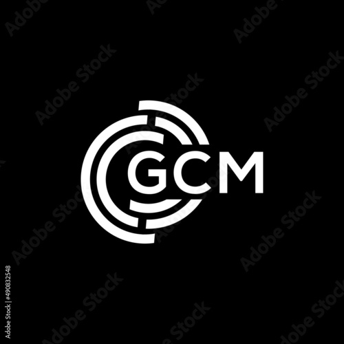 GCM letter logo design on black background. GCM creative initials letter logo concept. GCM letter design. photo