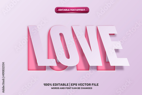 love cutout paper note Editable text Effect Style