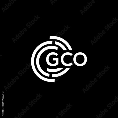 GCO letter logo design on black background. GCO creative initials letter logo concept. GCO letter design. photo