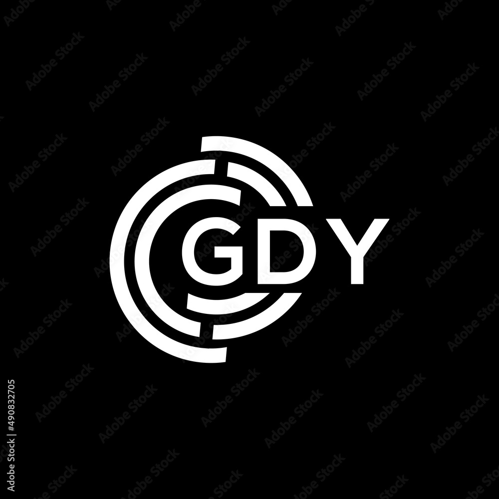 GDY letter logo design on black background. GDY creative initials letter logo concept. GDY letter design. - obrazy, fototapety, plakaty 