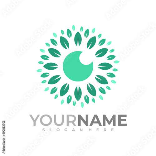 Eye leaf logo vector template, Creative Eye logo design concepts