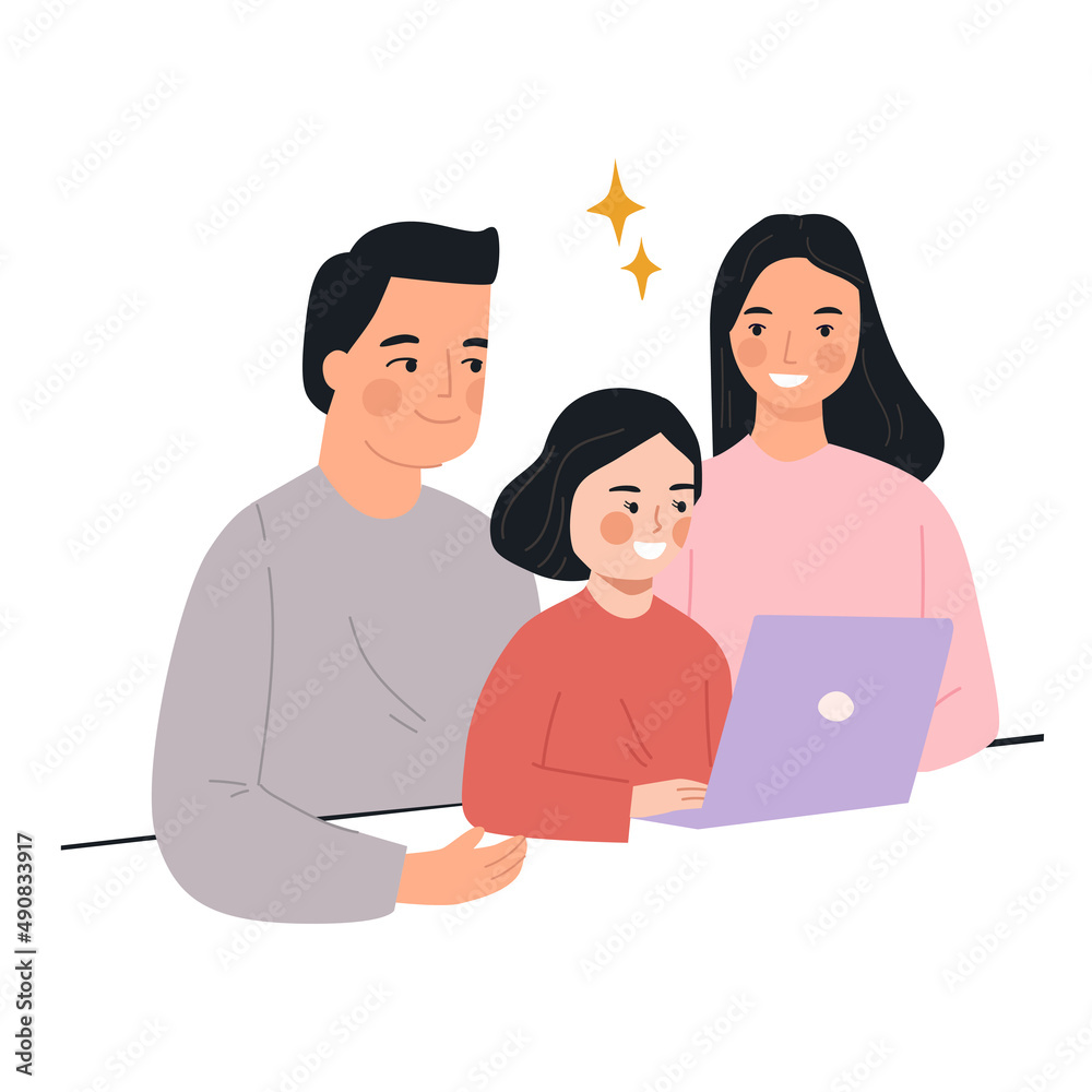 Parents help children do online education Parents help children do online education