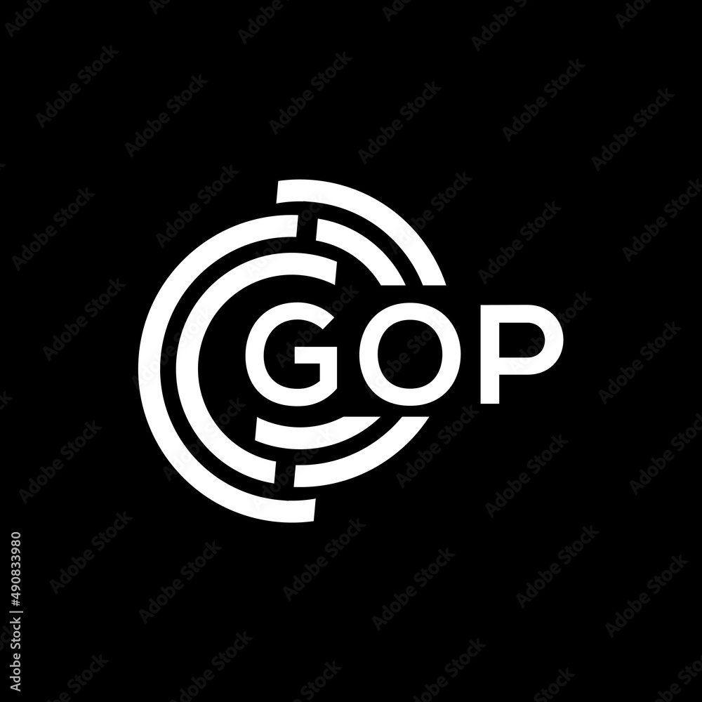 GOP letter logo design on black background. GOP creative initials letter logo concept. GOP letter design. GOP letter logo design on black background. GOP creative initials letter logo concept. GOP letter design.