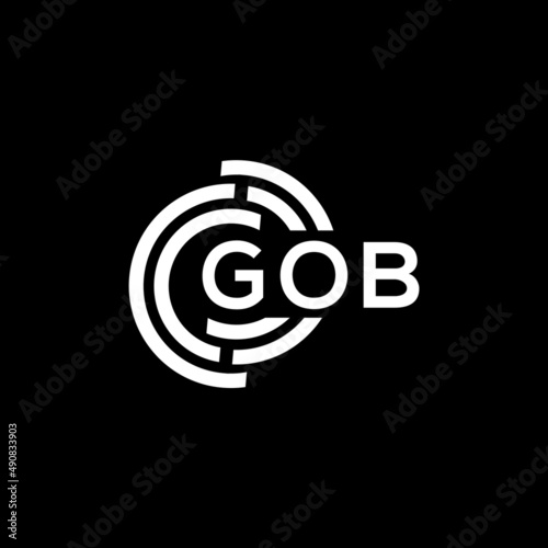 GOB letter logo design on black background. GOB creative initials letter logo concept. GOB letter design. photo