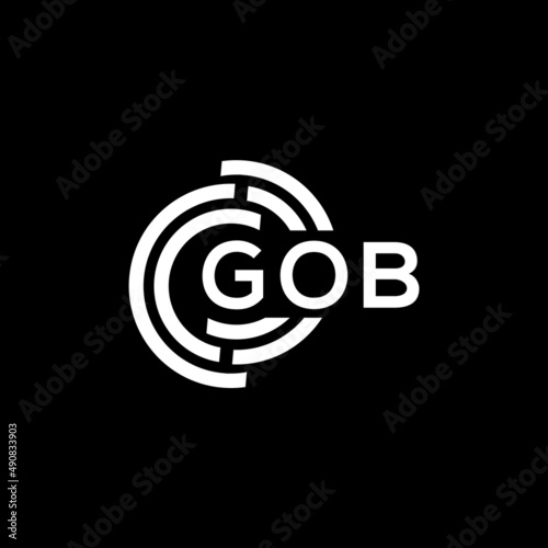 GOB letter logo design on black background. GOB creative initials letter logo concept. GOB letter design.