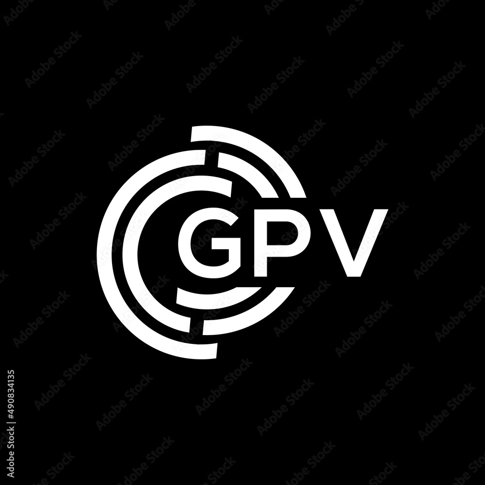 Fototapeta premium GPV letter logo design on black background. GPV creative initials letter logo concept. GPV letter design.