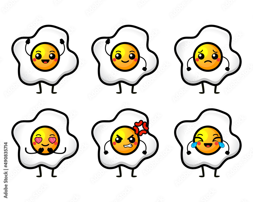 Cute egg characters vector illustration 