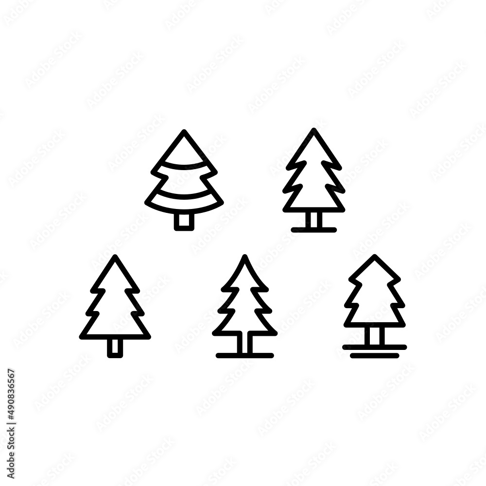 Christmas Tree Icon Set Vector Illustration Christmas Tree Icon Set Vector Illustration