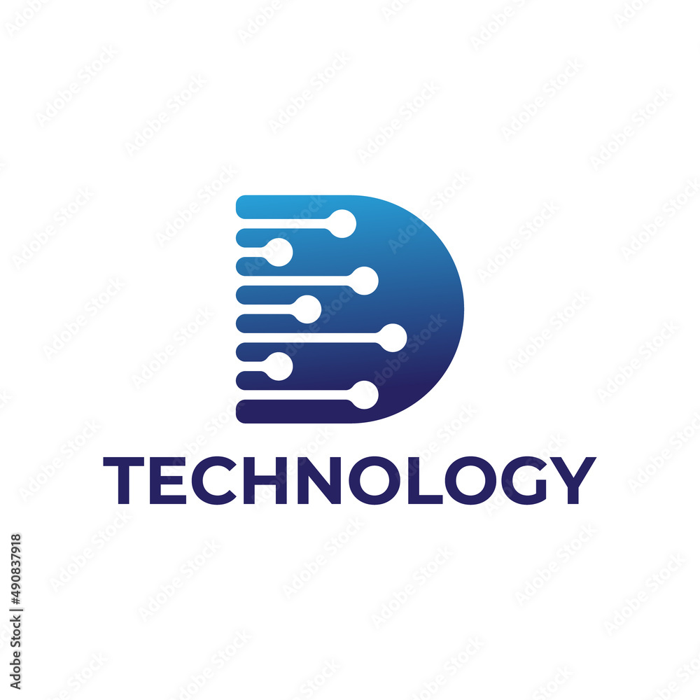 letter D tech logo design letter D tech logo design
