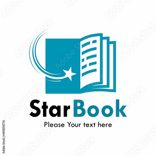 Star book logo template illustration