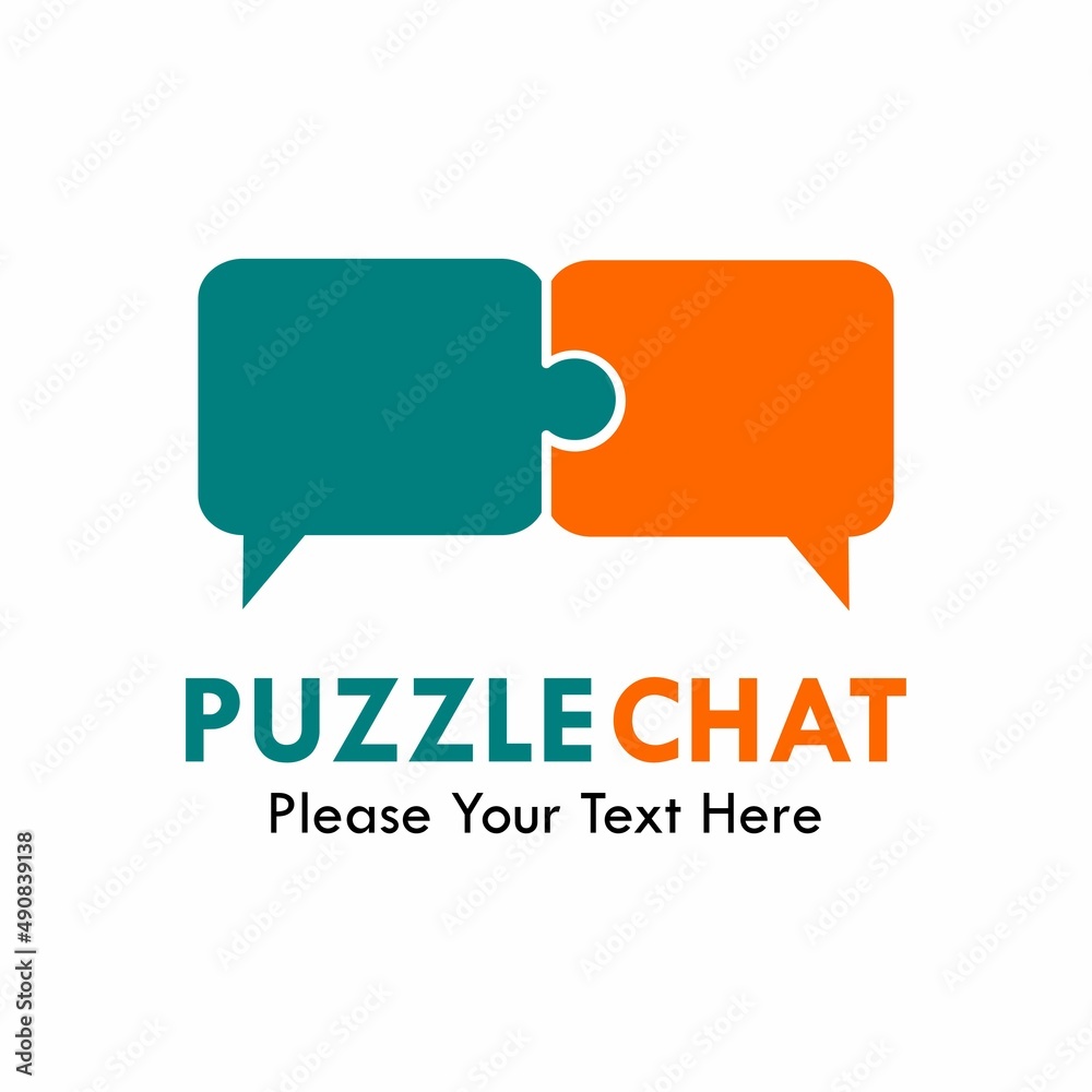 Fototapeta premium Puzzle chat logo template illustration