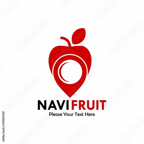 navi fruit logo template illustration. there are apple with point symbol