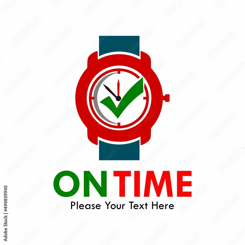 Obraz premium On time logo template illustration