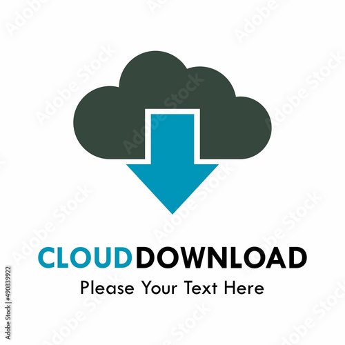 Cloud download logo template illustration