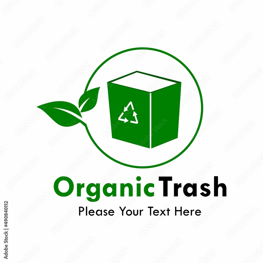 Organic trash logo template illustration Organic trash logo template illustration