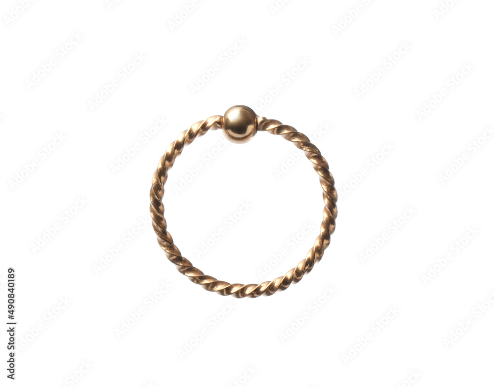 Piercing jewelry. Captive bead ring isolated on white Piercing jewelry. Captive bead ring isolated on white