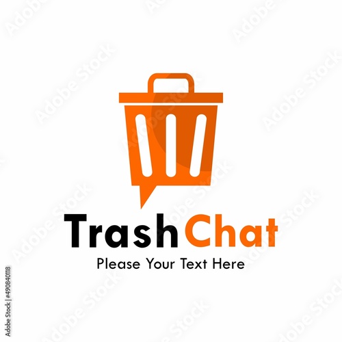 Trash chat logo template illustration