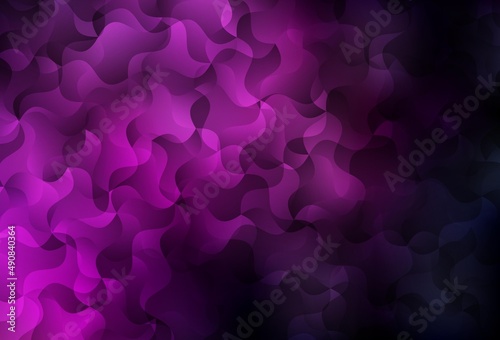 Dark Pink vector background with curved lines.