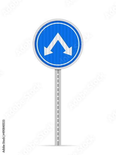 Keep right or left road sign