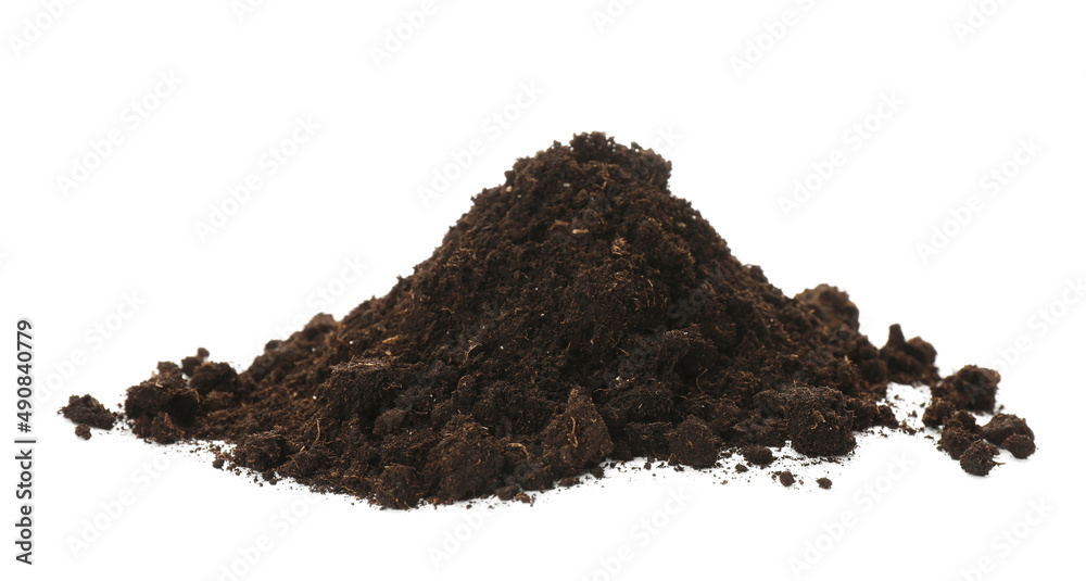 Pile of soil on white background. Fertile ground Pile of soil on white background. Fertile ground