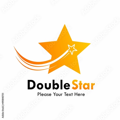 Double star logo template illustration