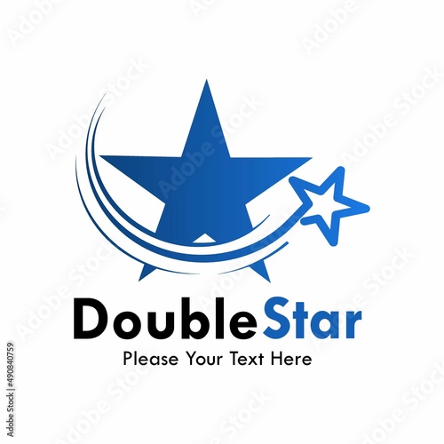 Double star logo template illustration