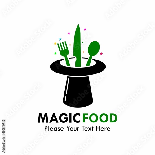 Magic food logo template illustration