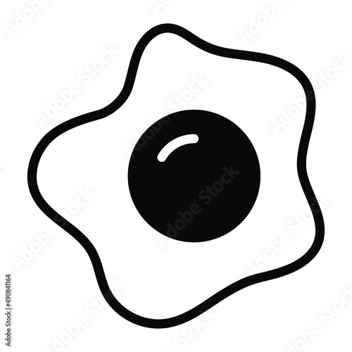 fried egg vector Line Icon. Simple Creative vector Line Icon