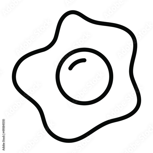 fried egg vector Line Icon. Simple Creative vector Line Icon