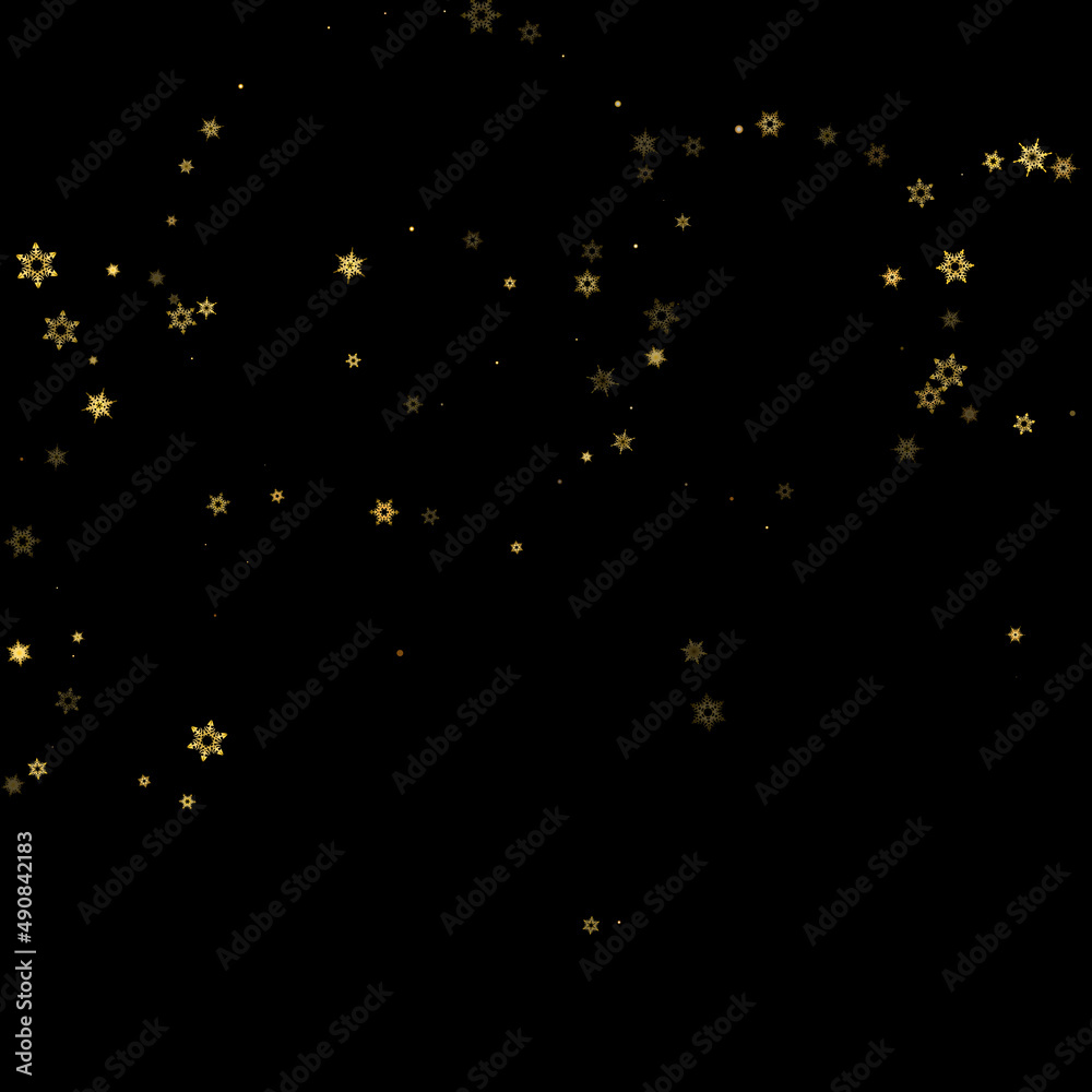 Falling Snow flakes golden pattern Holiday Vector Falling Snow flakes golden pattern Holiday Vector