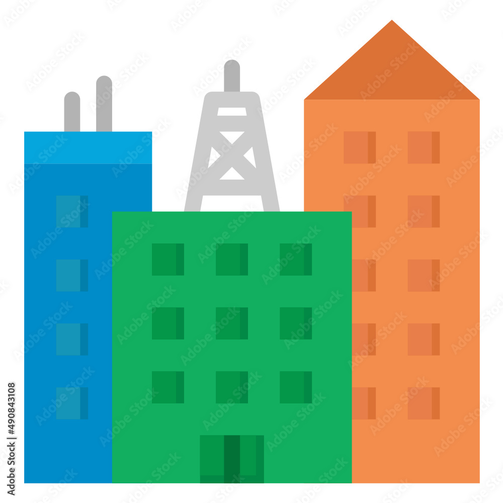 Naklejka premium building flat icon