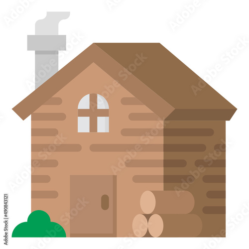 cabin flat icon