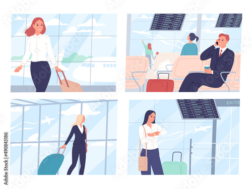 Business people at the airport, business travel