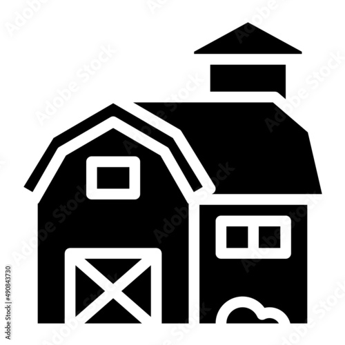 barn glyph icon