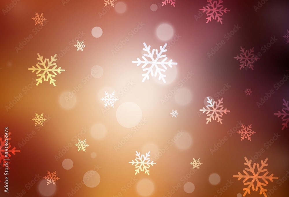 Dark Orange vector background in Xmas style. Dark Orange vector background in Xmas style.