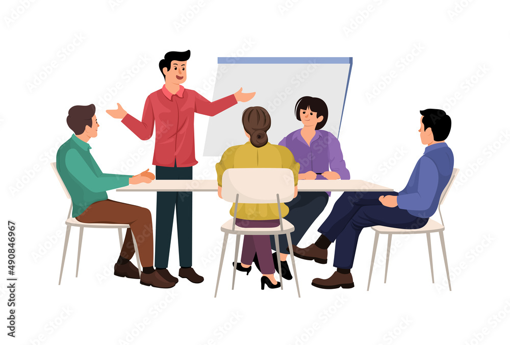 meeting with colleagues in the office vector illustration
