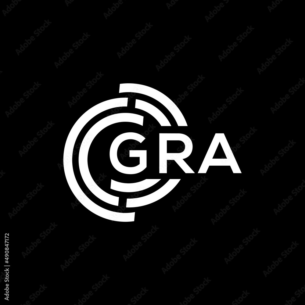 GRA letter logo design on black background. GRA creative initials letter logo concept. GRA letter design. GRA letter logo design on black background. GRA creative initials letter logo concept. GRA letter design.