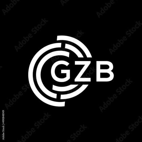 GZB letter logo design on black background. GZB creative initials letter logo concept. GZB letter design. photo