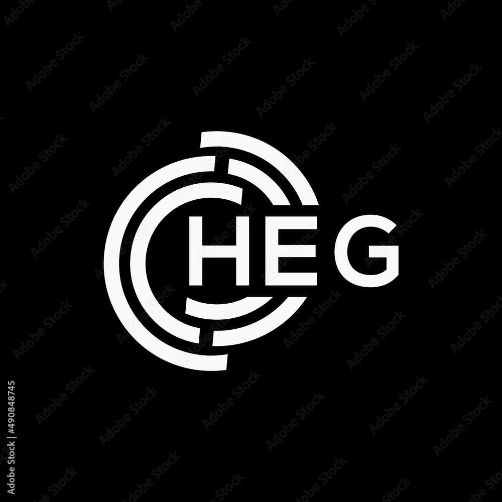 HEG letter logo design on black background. HEG creative initials letter logo concept. HEG letter design.