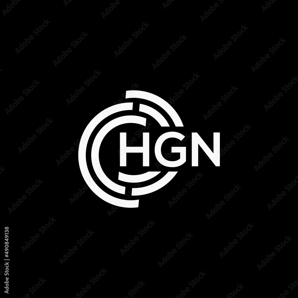 HGN letter logo design on black background. HGN creative initials letter logo concept. HGN letter design. HGN letter logo design on black background. HGN creative initials letter logo concept. HGN letter design.
