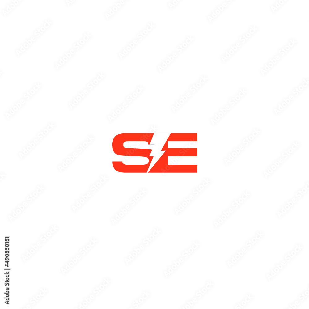 se lighting electric orange logo vector
