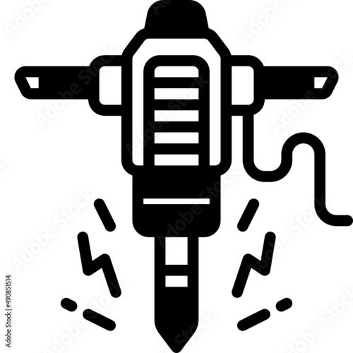 jackhammer solid line icon