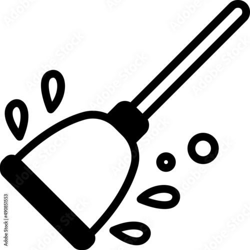 plunger solid line icon
