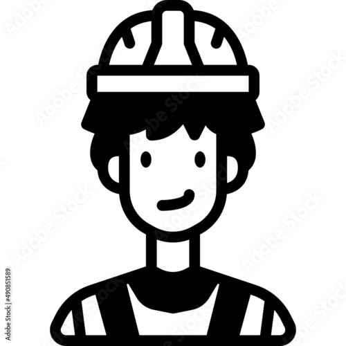 worker solid line icon