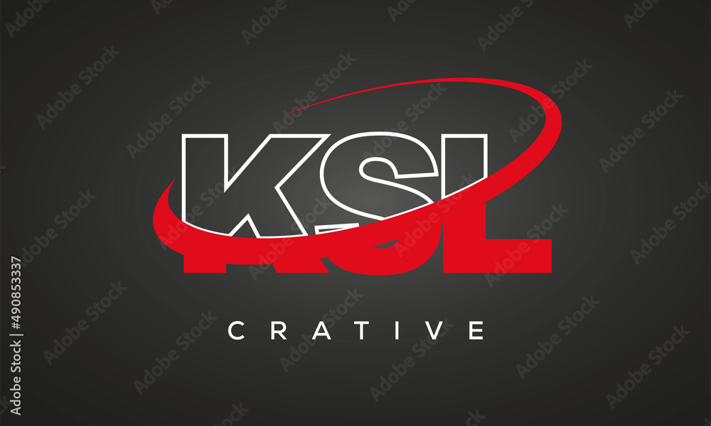 KSL creative letters logo with 360 symbol vector art template design KSL creative letters logo with 360 symbol vector art template design