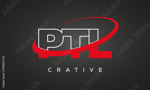 PTL creative letters logo with 360 symbol vector art template design